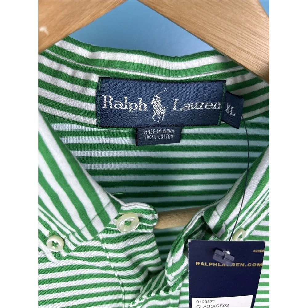 Ralph Lauren Men's Xl Classic Fit Striped Pocket Polo Shirt Pony $90 Old Money